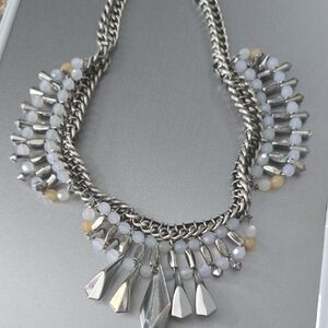 Elegant Silver and White Necklace